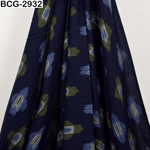Handloom Indian Ikat Cotton Fabric: Yarn-Dyed, Soft Medium-Weight (Sold by Yard)