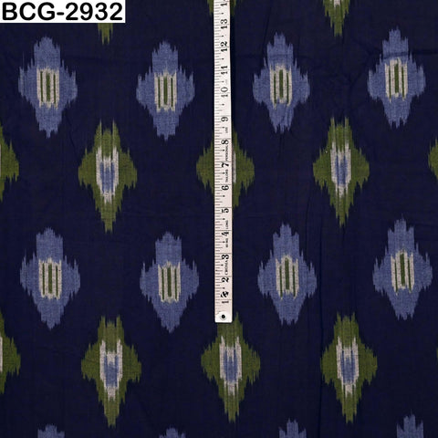 Handloom Indian Ikat Cotton Fabric: Yarn-Dyed, Soft Medium-Weight (Sold by Yard)