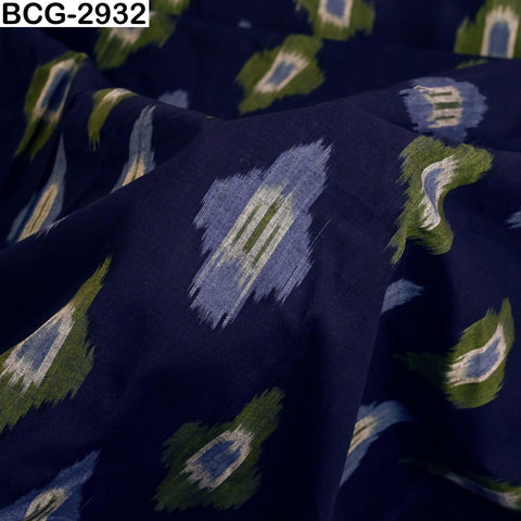 Handloom Indian Ikat Cotton Fabric: Yarn-Dyed, Soft Medium-Weight (Sold by Yard)