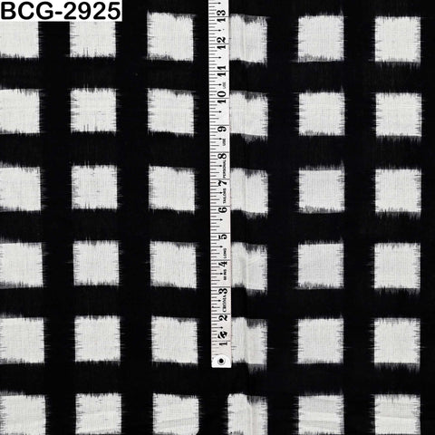 Black and Ivory Double Ikat Cotton Fabric (120 GSM) – Handloom Yardage