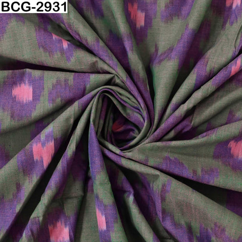 Purple Ikat Handloom Cotton Fabric by the Yard: Soft, Medium Weight, 44" Width