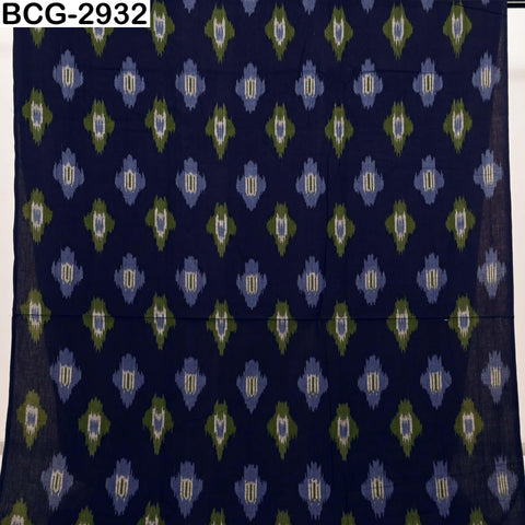 Handloom Indian Ikat Cotton Fabric: Yarn-Dyed, Soft Medium-Weight (Sold by Yard)