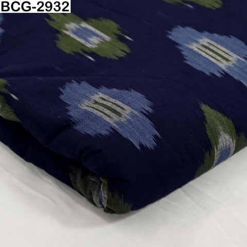 Handloom Indian Ikat Cotton Fabric: Yarn-Dyed, Soft Medium-Weight (Sold by Yard)