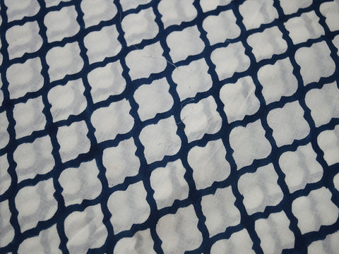 Navy Blue Indian Hand Block Print Soft Cotton Fabric, floral print cotton fabric, crating fabric