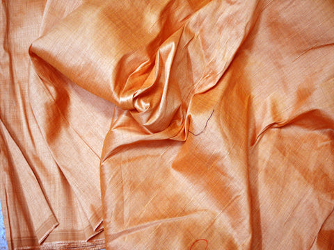 Peach fabric by the yard poly dupioni fabric crafting wedding bridesmaid prom dresses sewing costumes cushions drapes soft fabric
