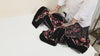 Embroidered Velvet Shawl Dupatta – Black Designer Velvet Wrap with Sequin Floral Border for Wedding, Bridal, Partywear