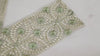 Sari Border Trim, Mint Green Embroidered Ribbon | Tulle Fabric | 8cm Wide, 1 Meter Length, For Costumes, Crafts