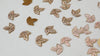 50 Pc Zardozi Embroidered Leaf Appliques (3 cm): Indian Sewing Embellishments Antique Gold, Silver, Rose gold