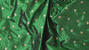 Pure Silk Brocade Fabric by Yard, Green Gold Zari Border, Wedding Costume Home Decor