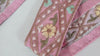 Sari Border Trim, Embroidered Ribbon, Multicolor Motifs | Viscose Dupioni Base | 4 Cm, Dusty Pink, 9 Yard