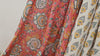 Block Printed Floral Cotton Fabric, Peach, Yellow, Green, Summer Apparel Sewing Material