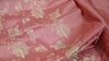 Salmon Pink Pure Tussar Silk Embroidered Fabric Indian Embroidery Raw Silk Wild Natural Handmade Fabric Peace Silk Tussah Dress Material