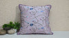 Lavender Embroidered Pure Dupioni Silk Cushion Cover, Decorative Luxury Home Decor Handmade Pillow Cover For Sofa Bed Throw, Designer Fabric