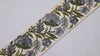 Sari Border Trim, Embroidered Ribbon | Grey Indian Lace | 5cm Width, 1 Meter Length, DIY Sewing