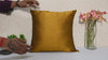 Mustard Yellow Silk Pillow Cover: Handmade Dupioni Cushion, Home Decor