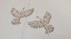 Embroidered Flying Bird Appliqués (2 Pair): Gold Zari Thread, Beaded Indian Patches (6 Inch)
