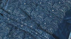 Teal Blue Indian Embroidered Velvet Fabric by the yard Sewing DIY Crafting Wedding Dress Costumes Full Length Coats Shift Dresses Quilting