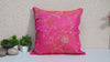 Magenta Cushion Cover Square Pure Silk Luxury Cushion Pillowcase, Embroidered Pillow Cover, For Sofa Bed or Throw. Designer Fabric Handmade