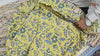 Block Printed Cotton Fabric, Yellow Floral Summer Dress Sewing Material, Soft Cotton by Yard