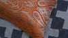 Orange Brocade Silk Pillow Cover Handmade Lumbar Pillowcases Sham Decorative Cushion Home Decor House Warming Bridal Shower Wedding Gift