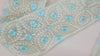 Embroidery Ribbons Trim Embellishment 1 Meter Embroidered Saree Border Theatrical Costumes Crafting Sew Holidays Wreaths Decor Ice Blue