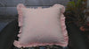 Peachy Pink Embroidered Frill Throw Pillow Cotton Cushion Cover Handmade Embroidery Home Decor Pillowcase House Warming Bridal Shower Gift