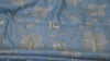 Powder Blue Pure Tussar Silk Embroidered Fabric Indian Embroidery Raw Silk Wild Natural Handmade Fabric Peace Silk Tussah Dress Material
