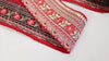 Red Indian Sequins Trim Ribbon – Gold Zari Embroidery, 7.62cm Wide (1 Meter)