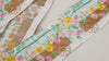 Sari Border Trim, 1 Meter Embroidered Ribbon, Ivory Accents, 75Mm Width, For Cushions, Clothing, Costumes