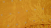 Pure Silk Brocade Fabric by Yard, Yellow Gold Zari Border, Wedding Costume Home Decor