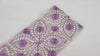 Sari Border Trim, Embroidered Lavender Ribbon | Tulle With White Stitching | 8 Cm Wide, 1 Meter