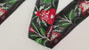 Embroidery Ribbons, Indian Festive Trim | Red Green Embroidered Motif On Black Viscose Dupioni | 5Cm, 1 Meter