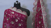 Magenta Gota Patti Dupatta – Handmade Georgette Scarf with Gold Embroidery | Bridal Indian Stole | Ethnic Outfit Wrap  | Women Sequin Scarf