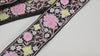 Sari Border Trim, Embroidered Saree Ribbon | Black Net Base | 4 Cm (1.5 Inch), Dusty Pink, Offwhite - 9 Yard