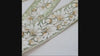 Sari Border Trim, Embroidered Decorative Ribbon | Net Fabric Ivory On Pale Green | 2 Inch Wide, 1 Meter