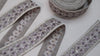 Sari Border Trim, Greyish Mauve Embroidered Ribbon | Viscose With Ivory Thread | 5Cm Wide, 1 Meter For Crafts