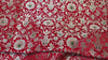 Red Brocade Fabric by Yard Historic Costume Indian Banarasi Wedding Dress Sewing Material Banaras Knee Length Coat Duvet Covers Valances