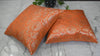 Orange Pillow Cover Handmade Brocade Silk Lumbar Pillowcases Sham Decorative Cushion Home Decor House Warming Bridal Shower Wedding Gift