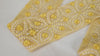 Sari Border Trim, Embroidered Ribbon | Yellow Tulle With White Embroidery | 8Cm Wide, 1 Meter