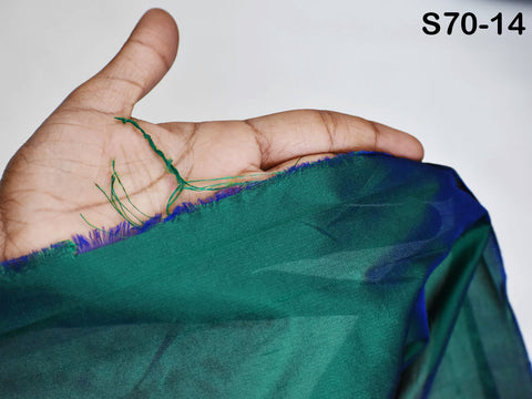 80 gsm Iridescent Green Blue Indian Pure Silk Fabric by the yard Soft Silk Curtains Scarves Costume Apparel Wedding Evening Dresses Dolls