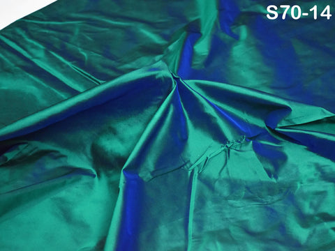 80 gsm Iridescent Green Blue Indian Pure Silk Fabric by the yard Soft Silk Curtains Scarves Costume Apparel Wedding Evening Dresses Dolls