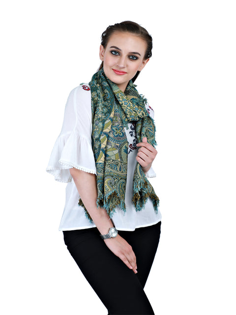 Embellished Women’s Fashion Scarf Autumn Accessory Scarves Long Evening Wrap Indian Rayon Gift for Mom Christmas Birthday Bohemian Stoles