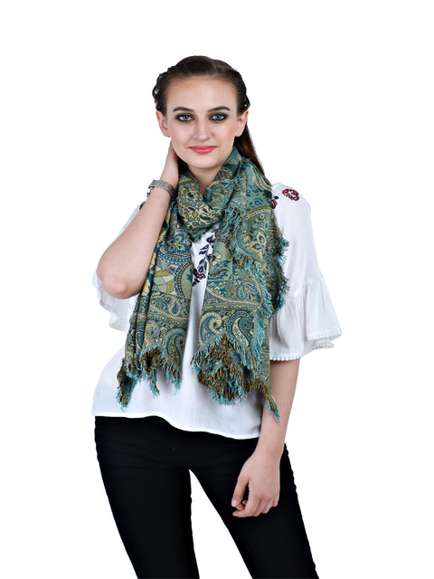 Embellished Women’s Fashion Scarf Autumn Accessory Scarves Long Evening Wrap Indian Rayon Gift for Mom Christmas Birthday Bohemian Stoles