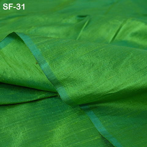 Iridescent Green and Rama Green Pure Dupioni Silk Fabric by Yard Red Wedding Dress Prom Dress Indian Raw Silk Dupion Crafting Sewing Pillow