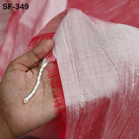 Pure Dupioni Fabric by the Yard Indian Iridescent White Red Shantung Raw Silk Dupion Wedding Bridal Dresses Sewing Upholstery Pillowcase