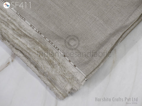 Grey Natural Linen 58'' Extra Wide Pure Linen fabric by the yard Women Summer Dresses Trouser Skirts Crafting Sewing Curtain