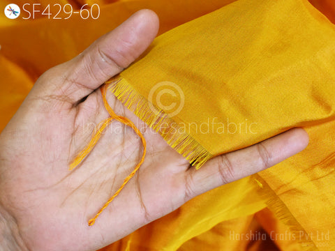 60gsm Indian Honey Yellow Soft Pure Plain Silk Fabric by the yard Wedding Dress Bridesmaids Costume Dress Drapery Home Decor Fabric