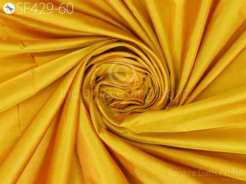 60gsm Indian Honey Yellow Soft Pure Plain Silk Fabric by the yard Wedding Dress Bridesmaids Costume Dress Drapery Home Decor Fabric