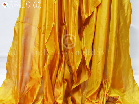 60gsm Indian Honey Yellow Soft Pure Plain Silk Fabric by the yard Wedding Dress Bridesmaids Costume Dress Drapery Home Decor Fabric