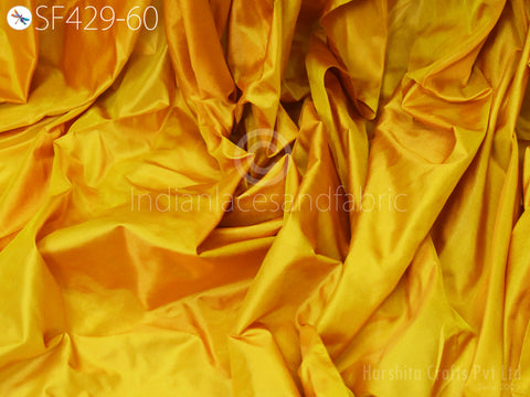 60gsm Indian Honey Yellow Soft Pure Plain Silk Fabric by the yard Wedding Dress Bridesmaids Costume Dress Drapery Home Decor Fabric